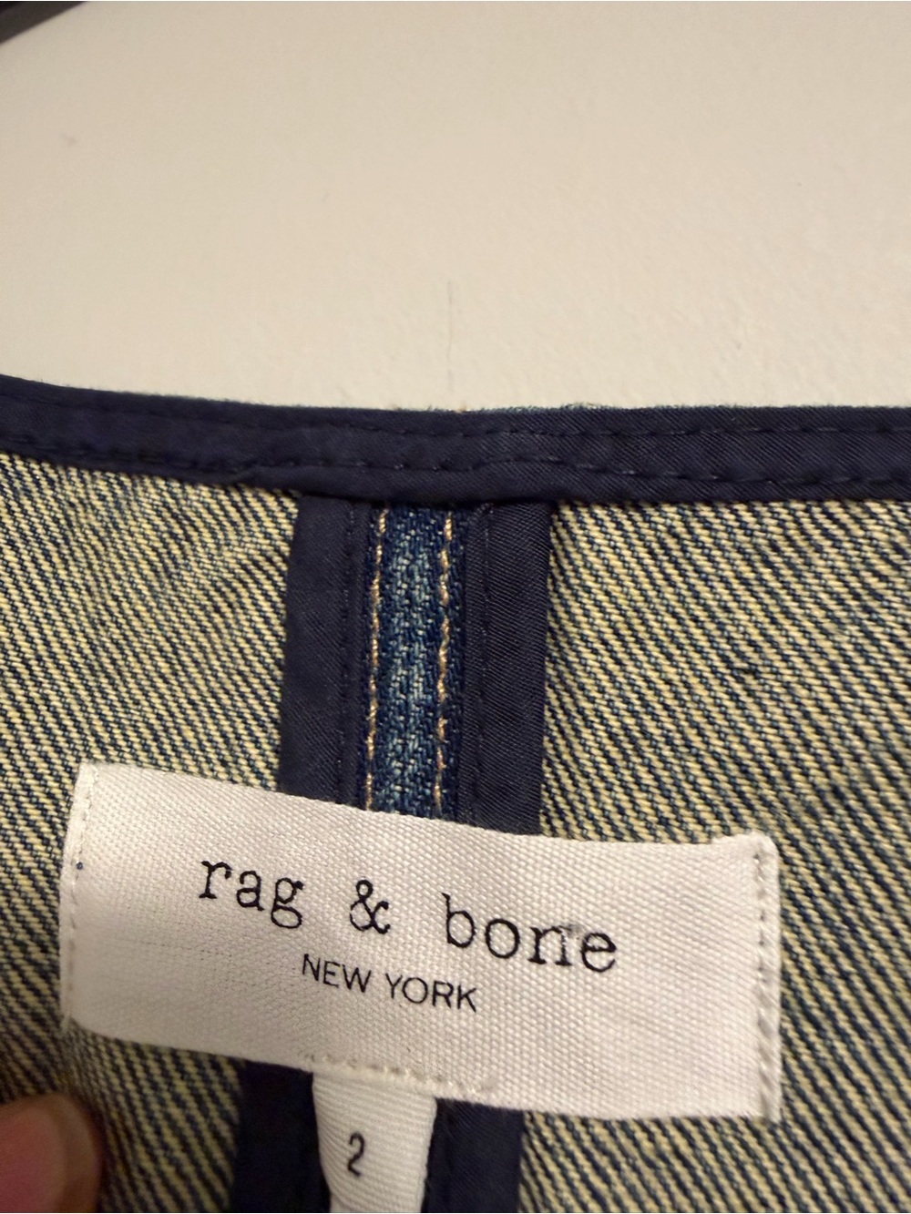 rag & bone Navy-Trim Denim Top - Picture 5 of 5